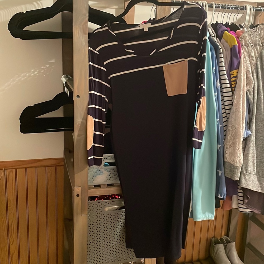 XL Navy Blue Mid-length Dress